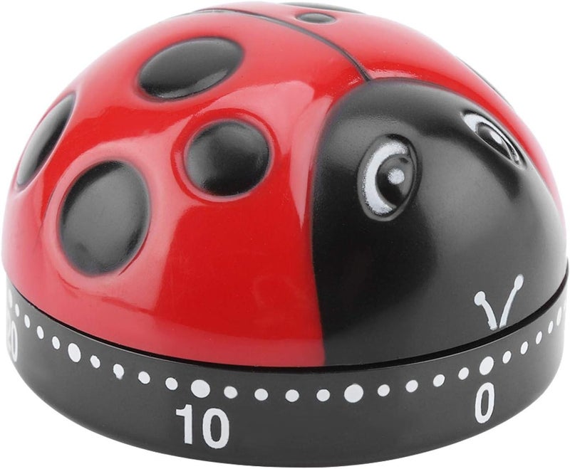 woobles Ladybug Timer, Ladybug Machinery Timers for Women Man 60 Minutes Mechanical Kitchen Cooking Timer for Teaching,Learning, Baking Kids Classroom Alarm - Image 1